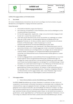 Leitbild und Führungsgrundsätze - Proeckl 2025