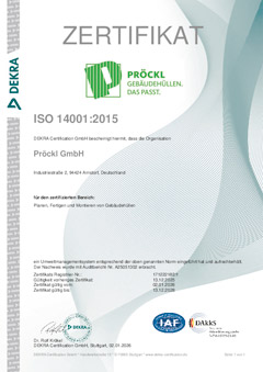 Zertifikat ISO - 14001:2015
